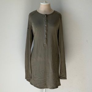 NWOT GM Studio long sleeve shirt dress military